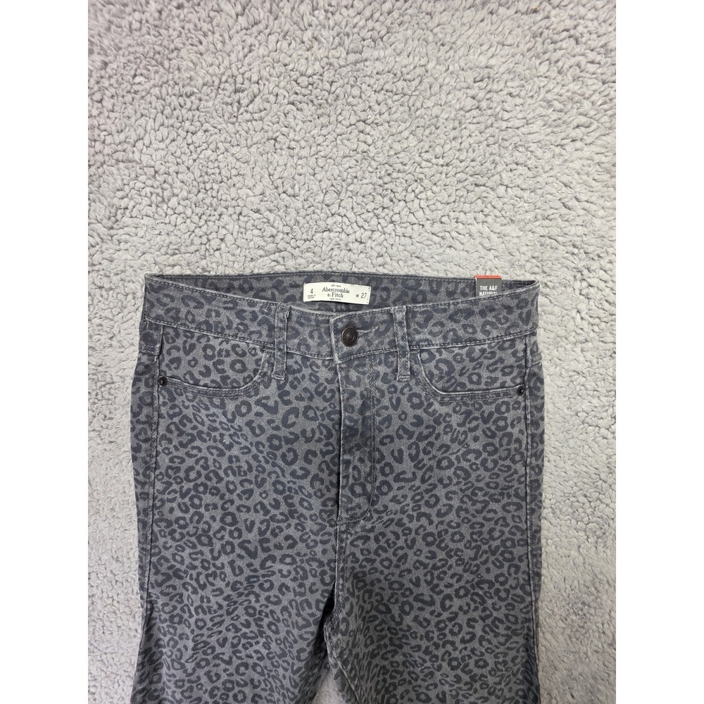 Abercrombie & Fitch Jeggings Womens Size 4 Gray Leopard Print Skinny High‎ Rise - Picture 3 of 9